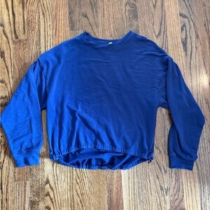 Fabletics Oversized Crop Long Sleeve Cobalt‎ Blue Pullover Size XXS